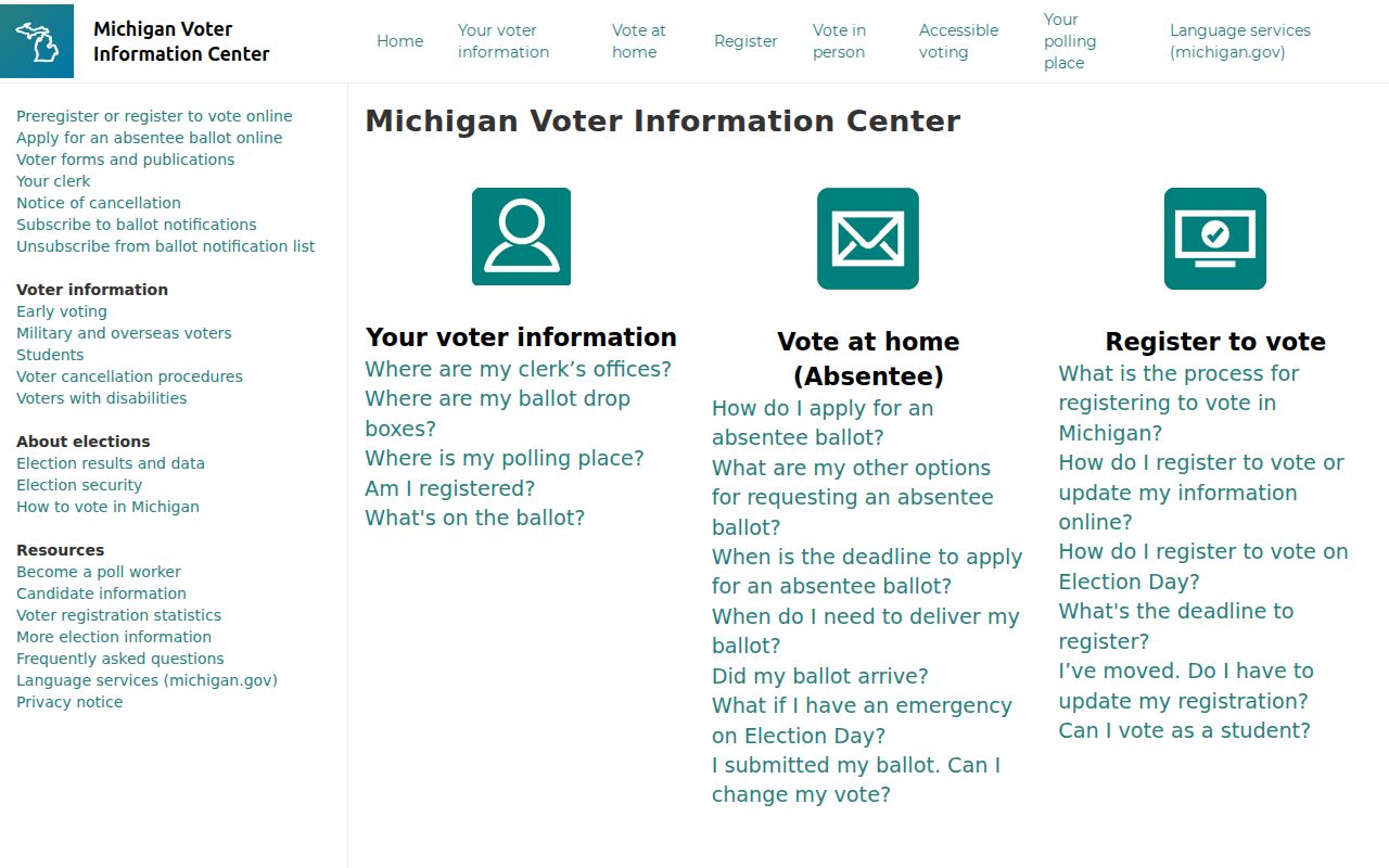 Blackman Township resident lookup through Michigan Voter Information Center