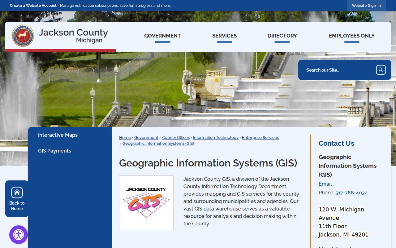 Blackman Township street directory support from Jackson County GIS services