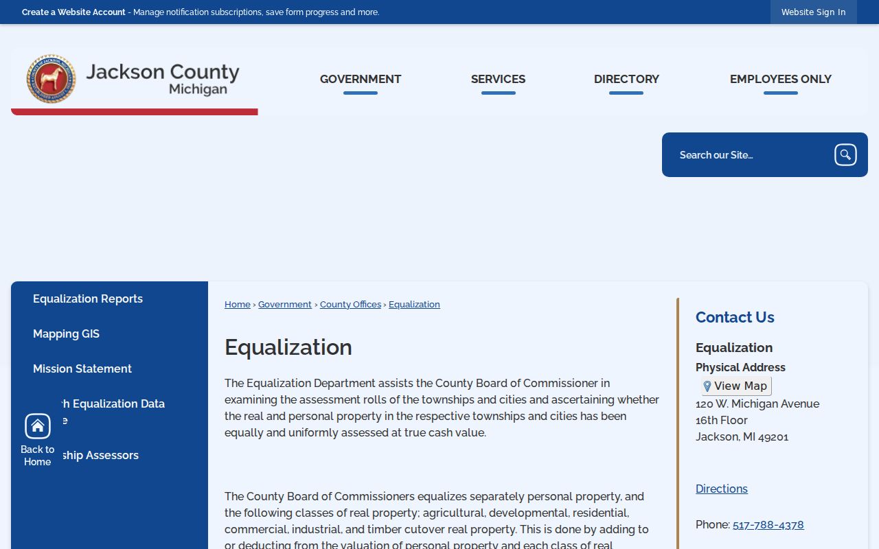 Blackman Township street directory property context from Jackson County Equalization