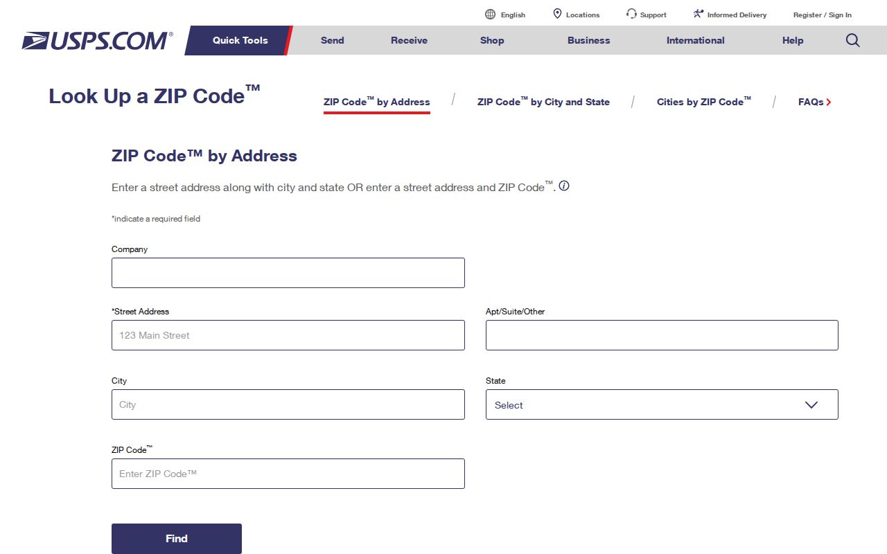 Blackman Township ZIP code directory USPS ZIP Code Lookup screen